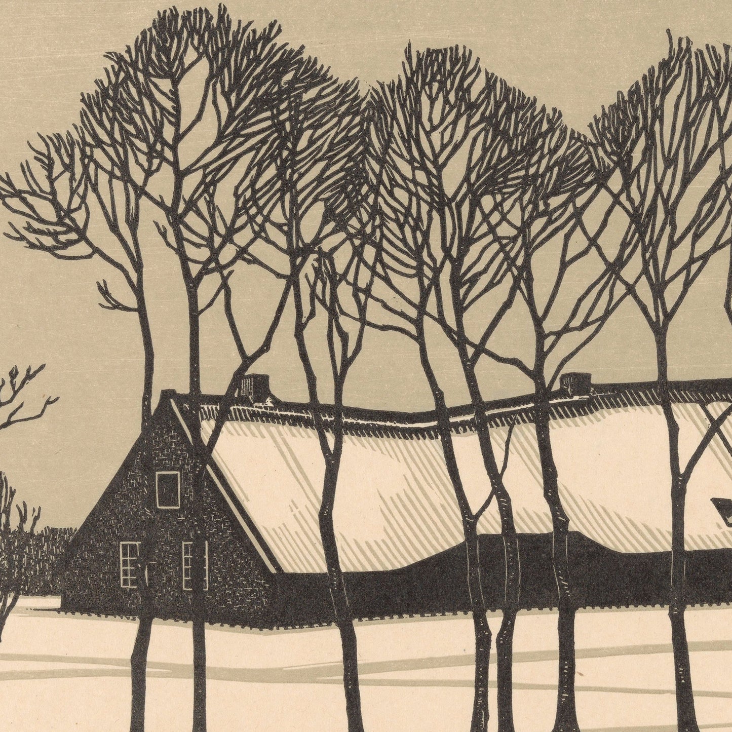 Farm in the Snow by Julie de Graag