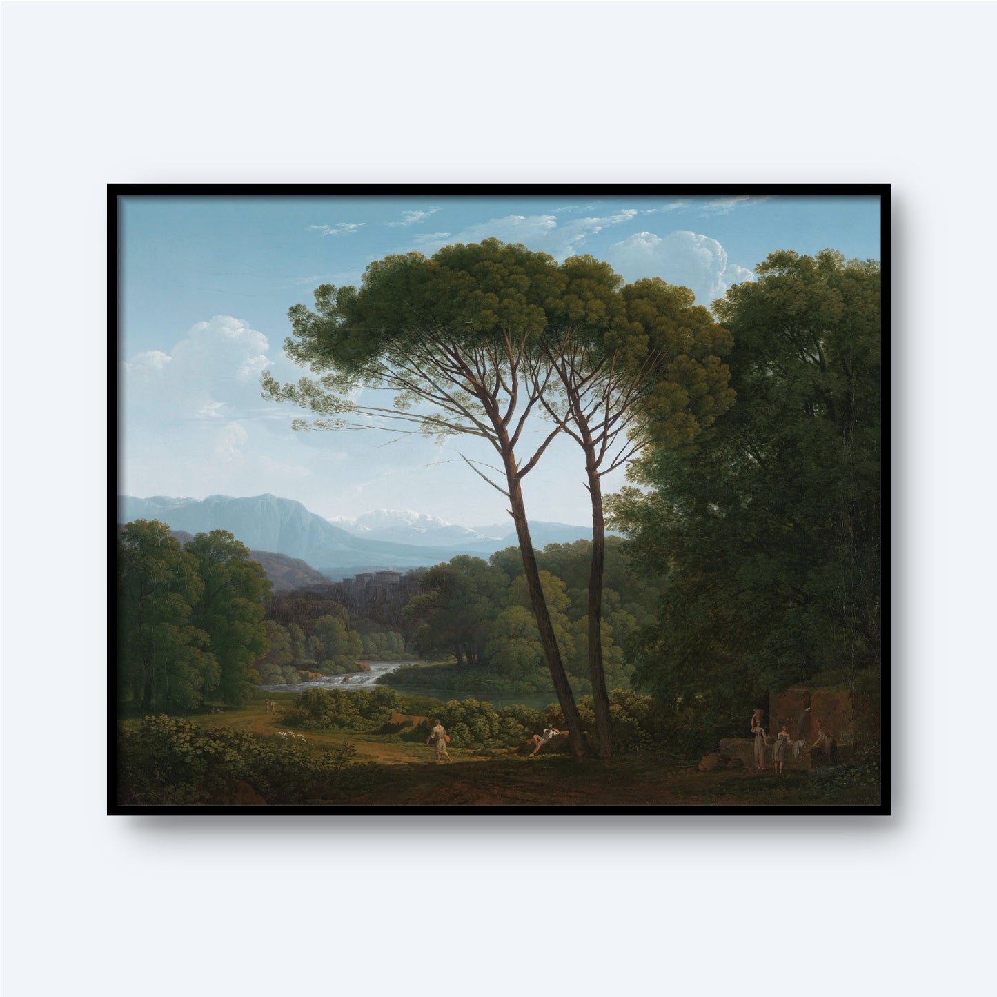 Italianate Landscape with Pines Wood Print