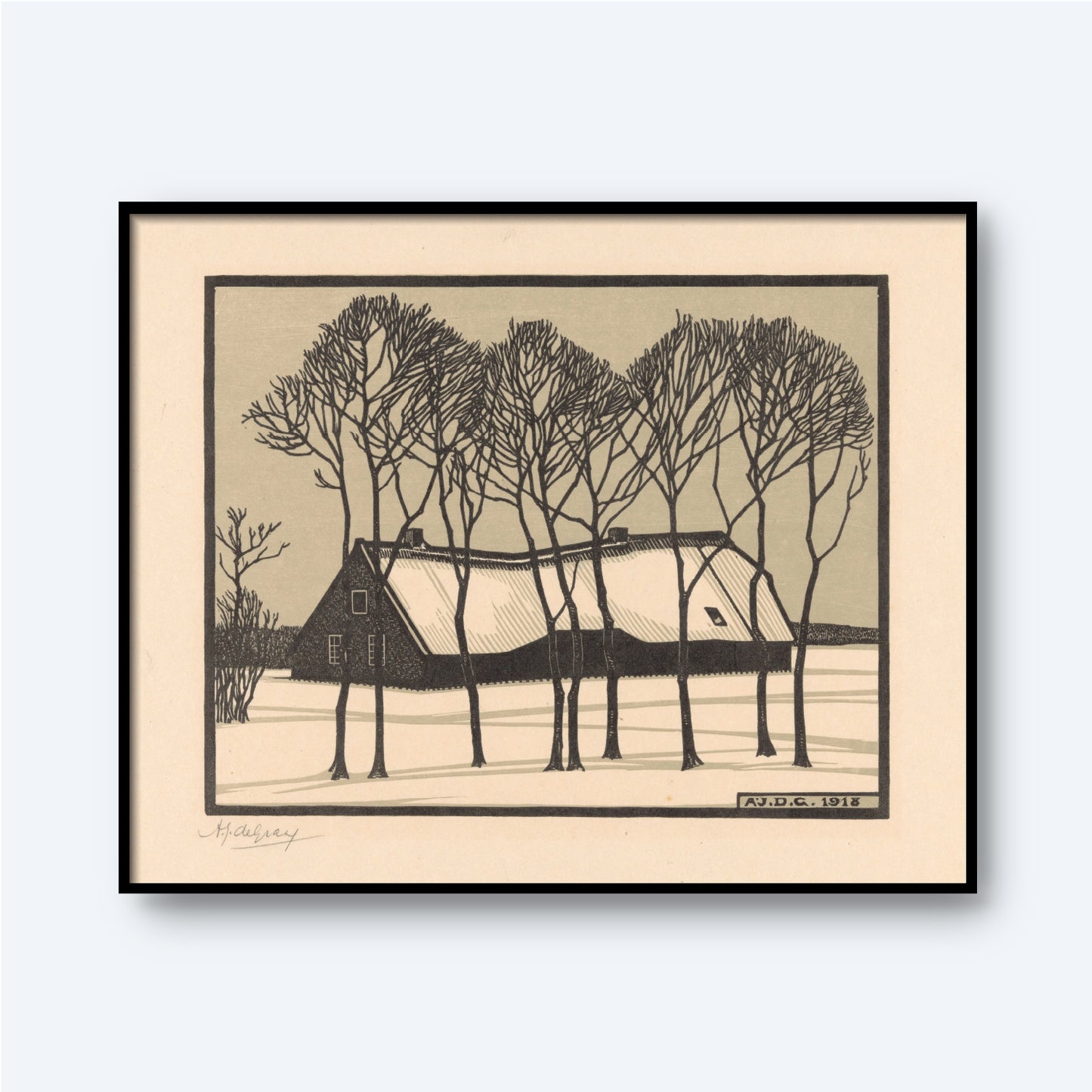Farm in the Snow by Julie de Graag