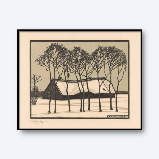 Farm in the Snow by Julie de Graag