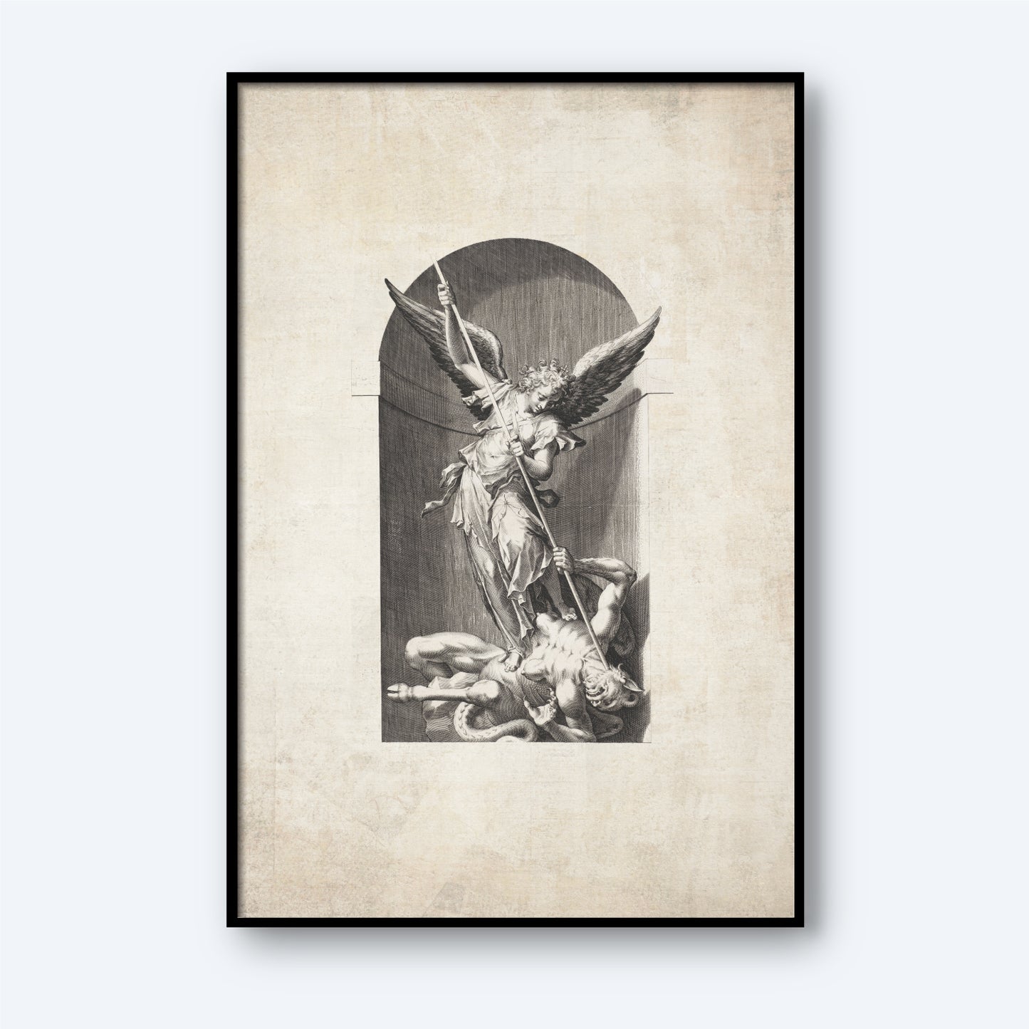 Aartsengel Michaël doodt de duivel Print