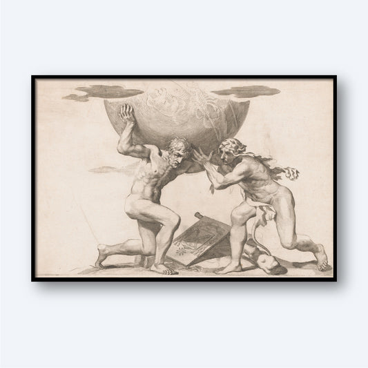 Hercules Assisting Atlas by Claude Mellan