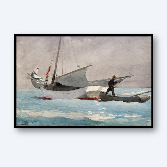 Stowing Sail by Winslow Homer