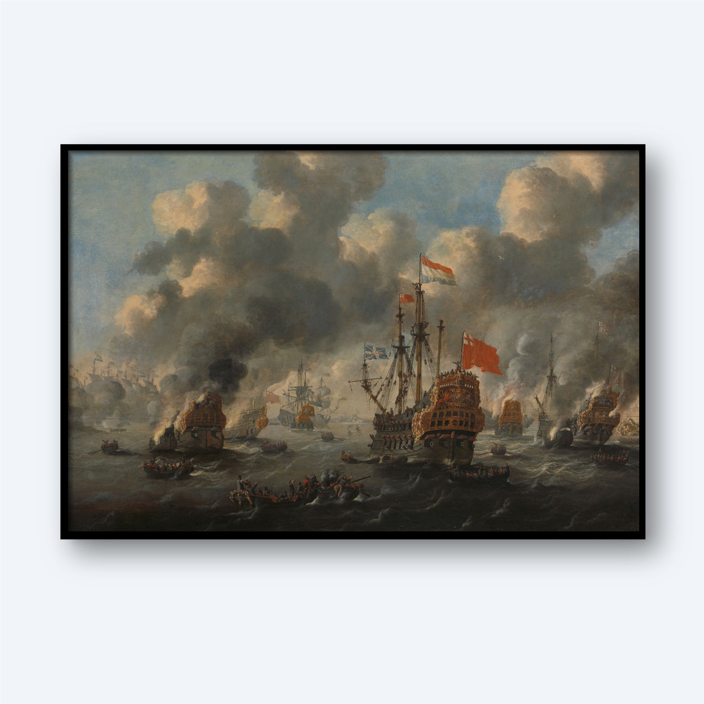 The Burning of the English Fleet off Chatham by Peter Van de Velde