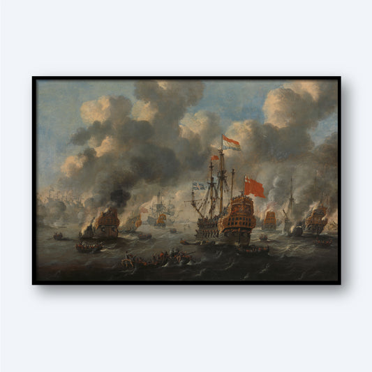 The Burning of the English Fleet off Chatham by Peter Van de Velde