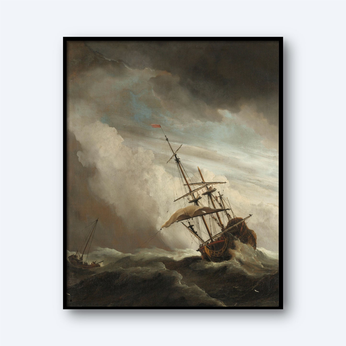 A Ship on the High Seas Caught by a Squall by Willem van de Velde