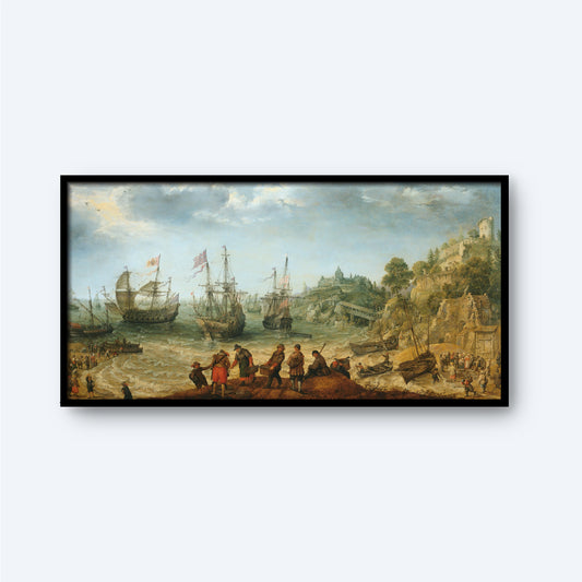 Ships off a Rocky Coast by Adam Willaerts