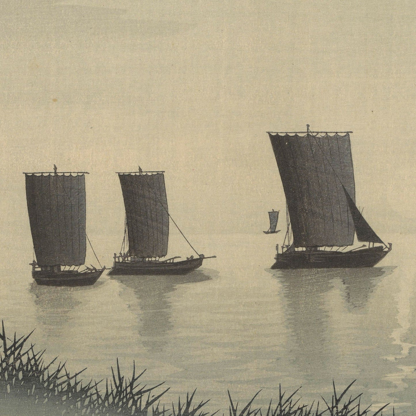 Fishing Boats at Sea by Ohara Koson
