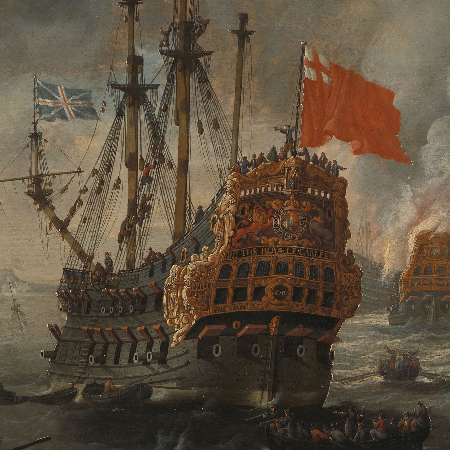 The Burning of the English Fleet off Chatham by Peter Van de Velde