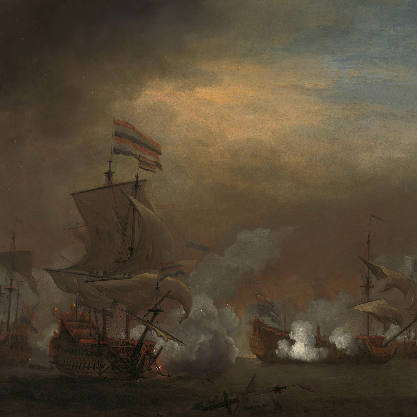 Encounter during the Battle of Kijkduin by Willem van de Velde