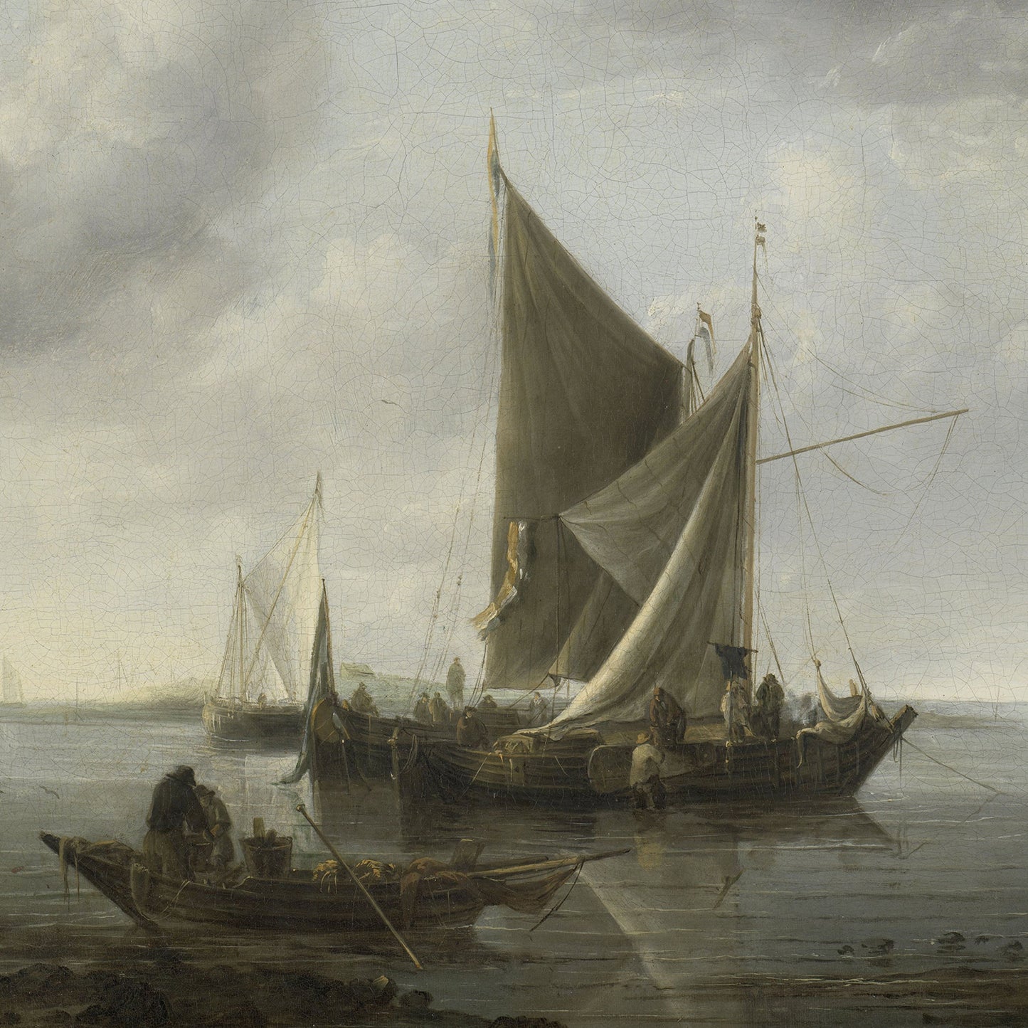 Ships at Anchor on a Quiet Sea by Jan van de Cappelle