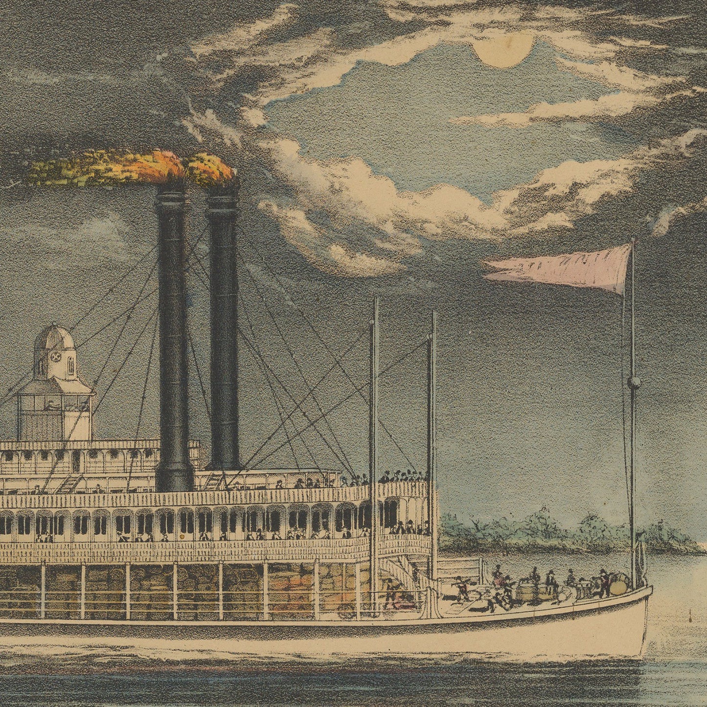 Moonlight on the Mississippi Print