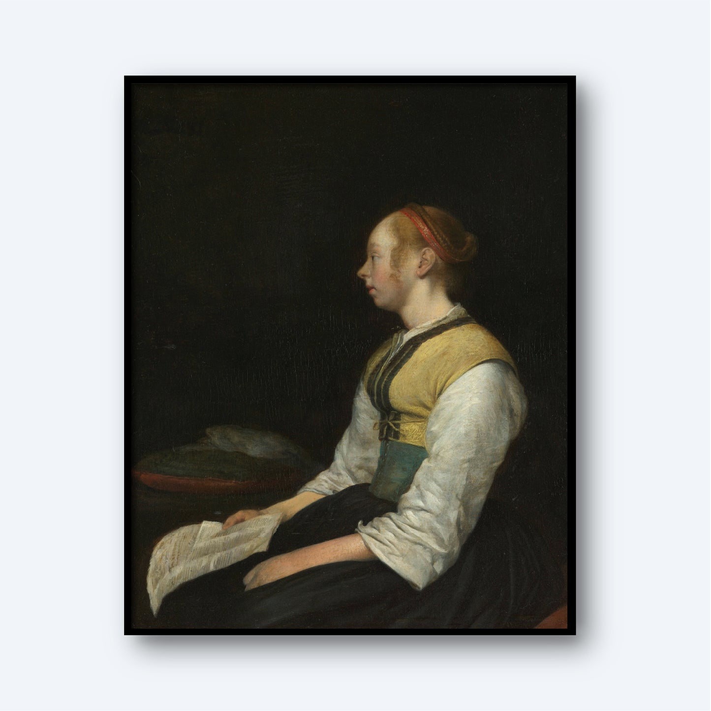 Seated Girl in Peasant Costume by Gerard ter Borch