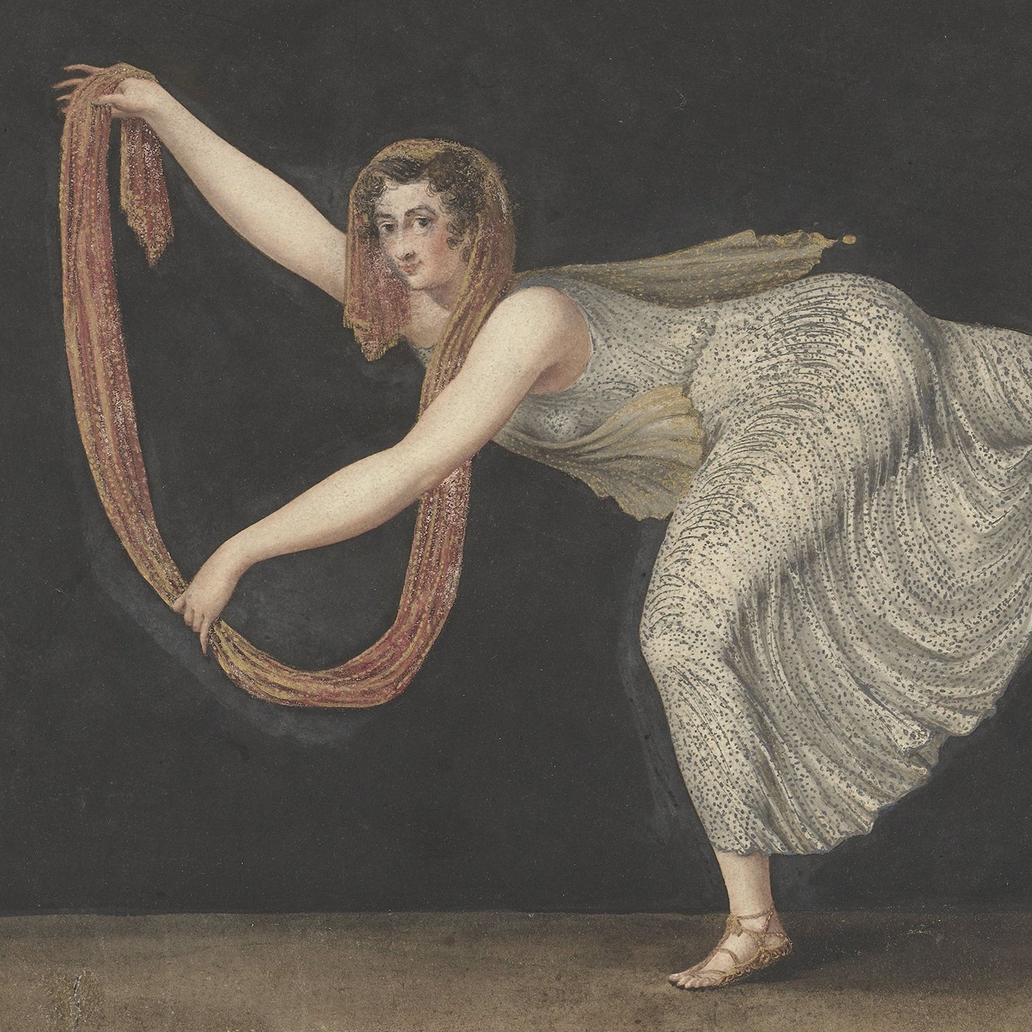 Dancer Annette Köbler, the pas-de-shawl performer by Bartholomeus Ziesenis Print