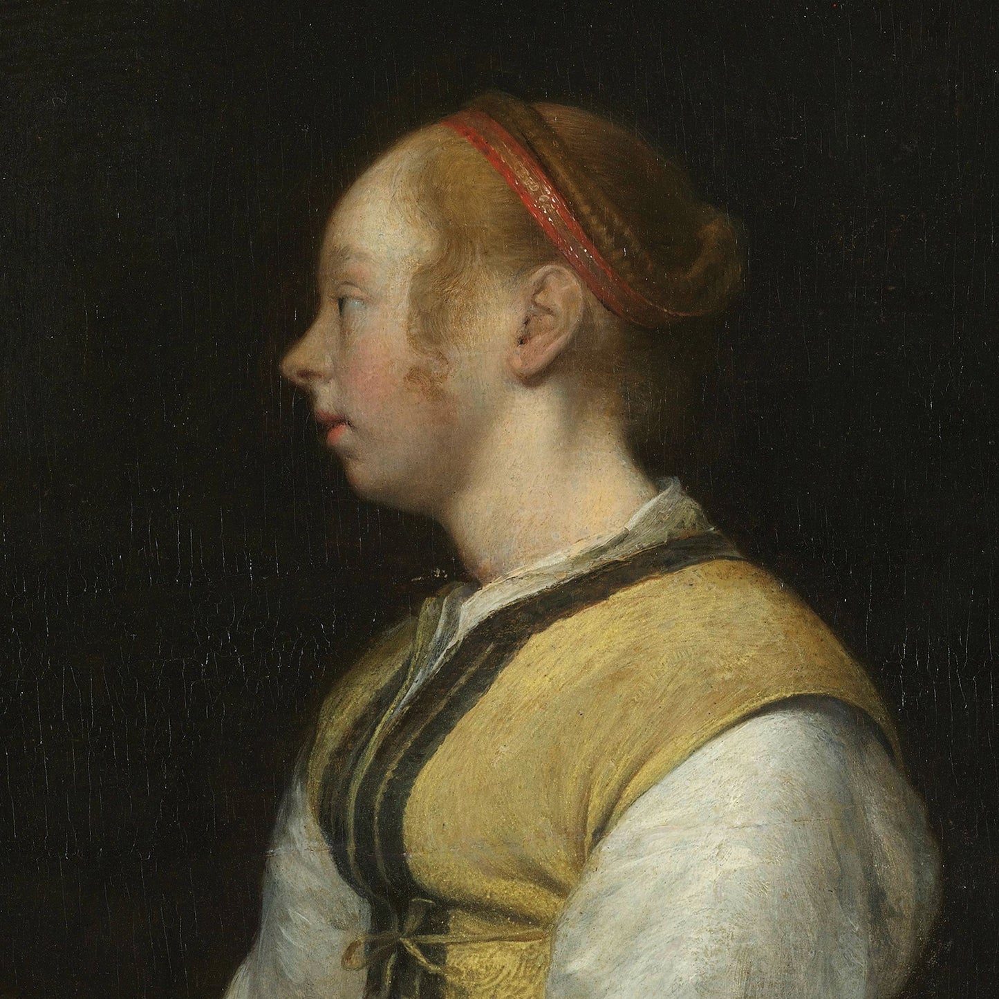 Seated Girl in Peasant Costume by Gerard ter Borch
